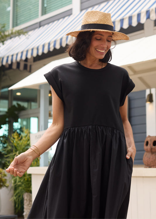 GRETA MIDI DRESS - BLACK - PETITE