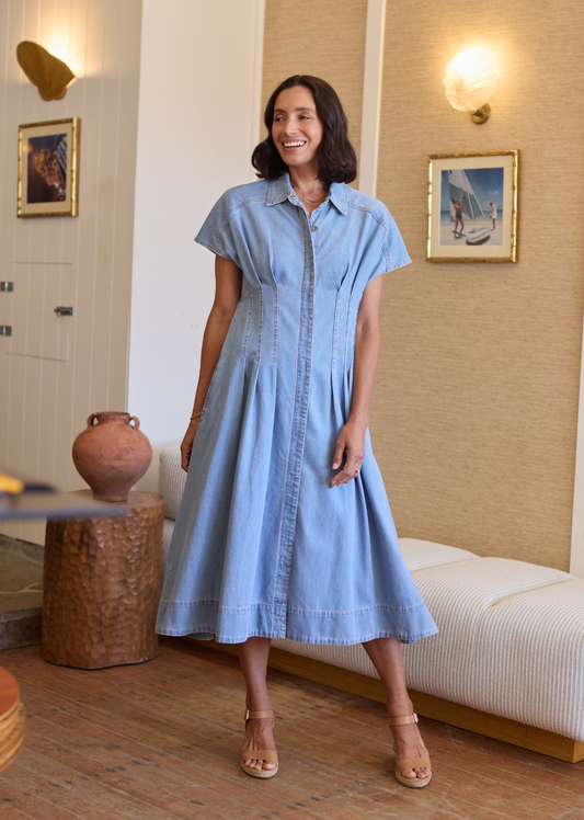 CAMILLE DENIM DRESS - LIGHT BLUE